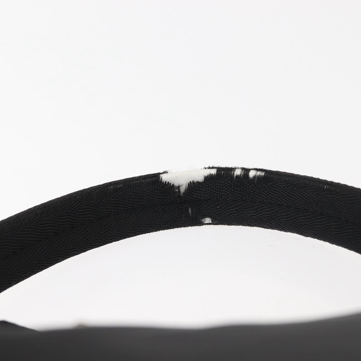 PRADA Hand Bag Nylon Black Silver Auth 144143