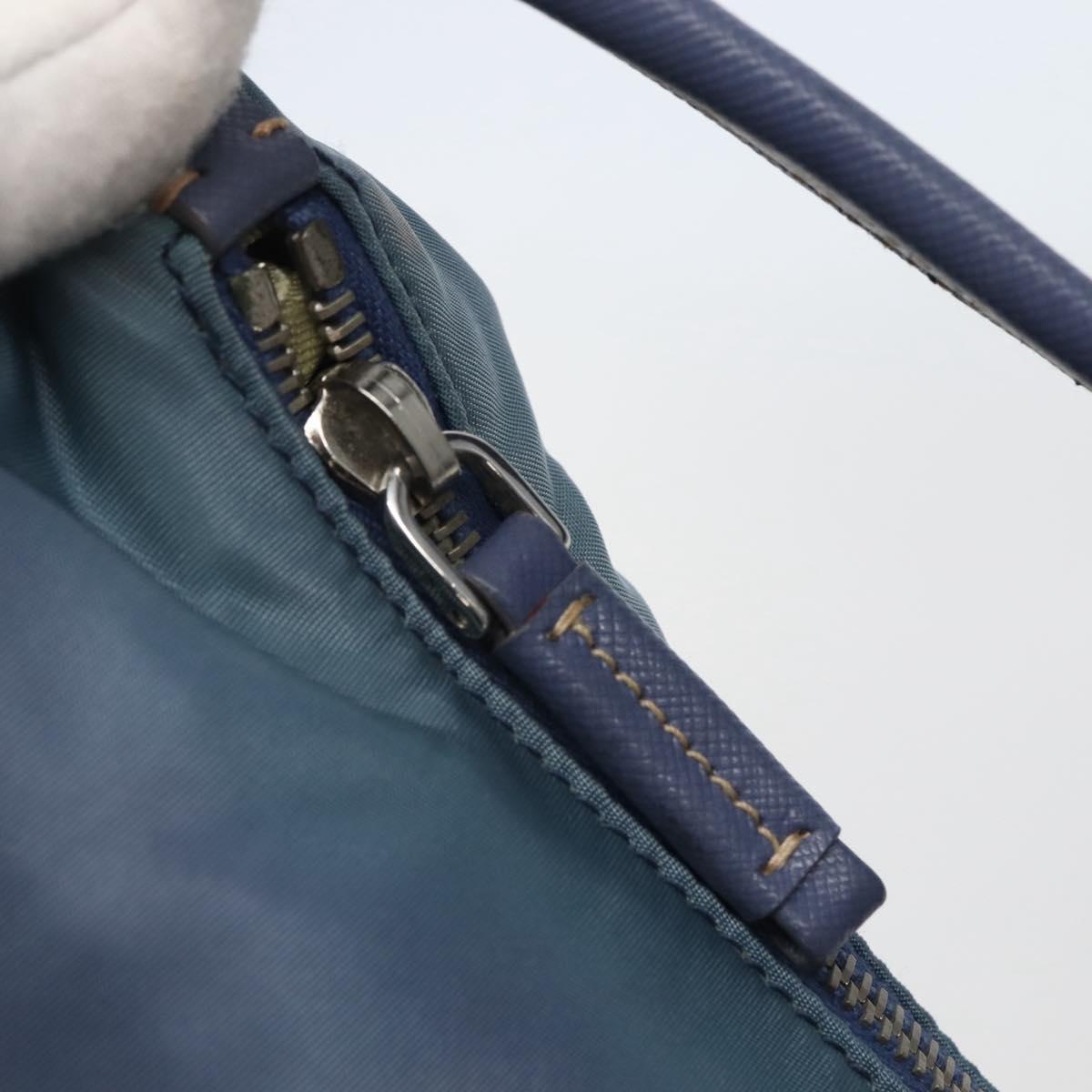 PRADA Shoulder Bag Nylon Light Blue Silver Auth 144144