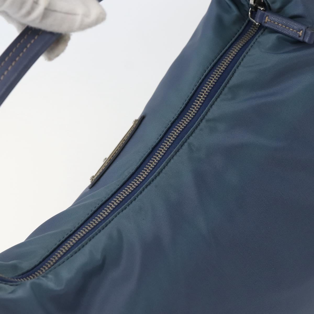 PRADA Shoulder Bag Nylon Light Blue Silver Auth 144144