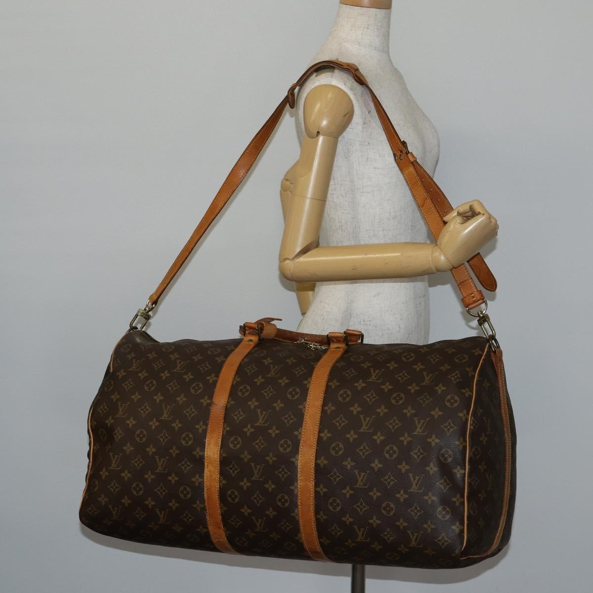 LOUIS VUITTON Monogram Keepall Bandouliere 60 Boston Bag M41412 LV Auth 144148