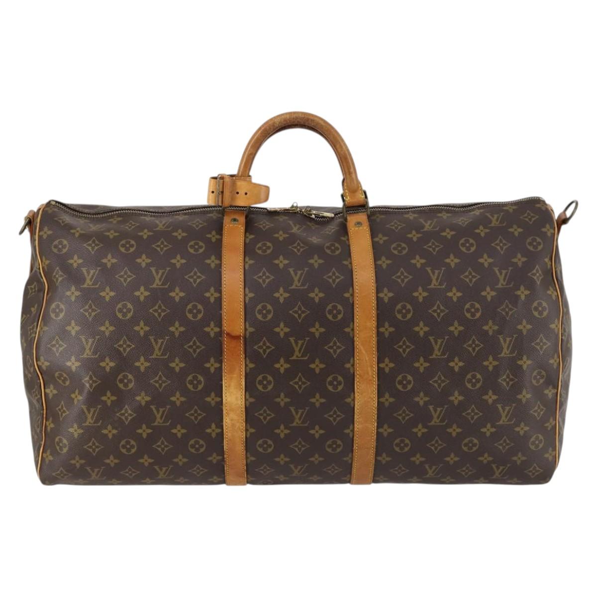 LOUIS VUITTON Monogram Keepall Bandouliere 60 Boston Bag M41412 LV Auth 144148