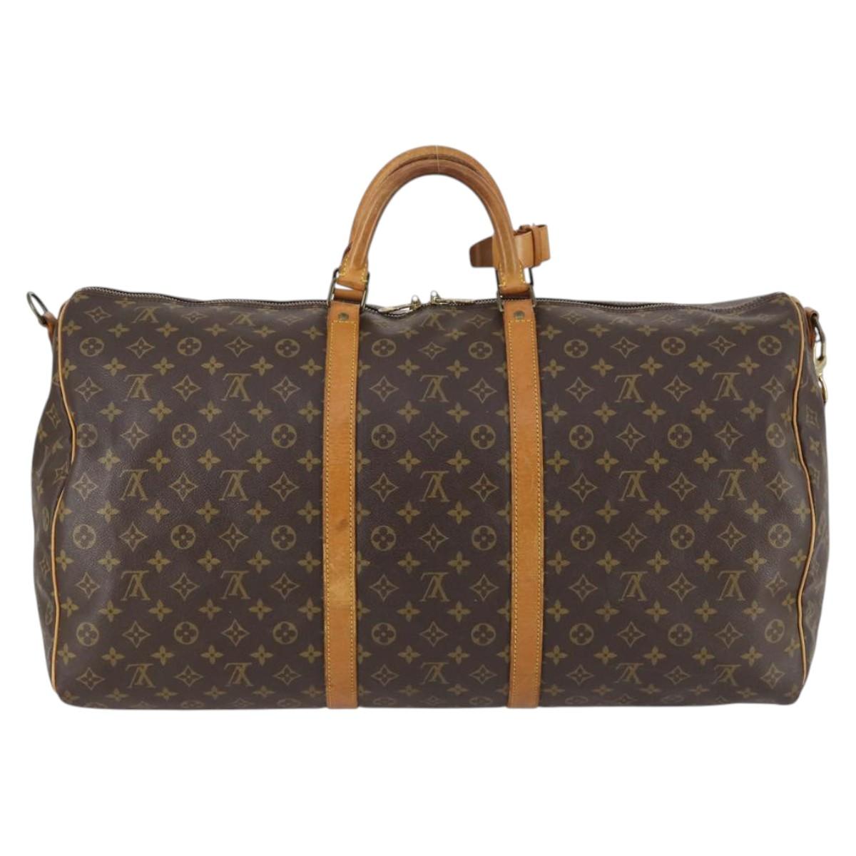 LOUIS VUITTON Monogram Keepall Bandouliere 60 Boston Bag M41412 LV Auth 144148