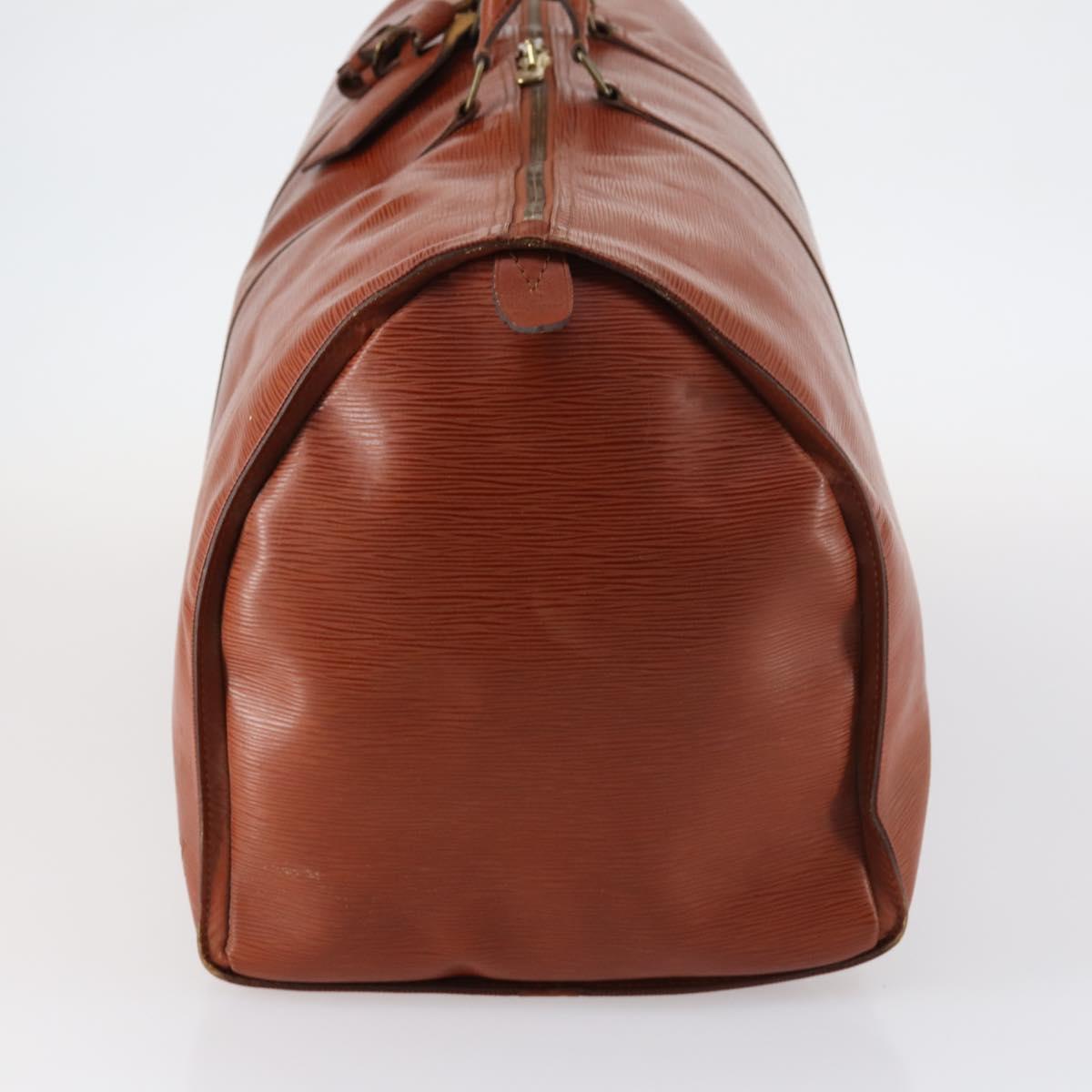 LOUIS VUITTON Epi Keepall 60 Boston Bag Vintage Brown M42948 LV Auth 144167