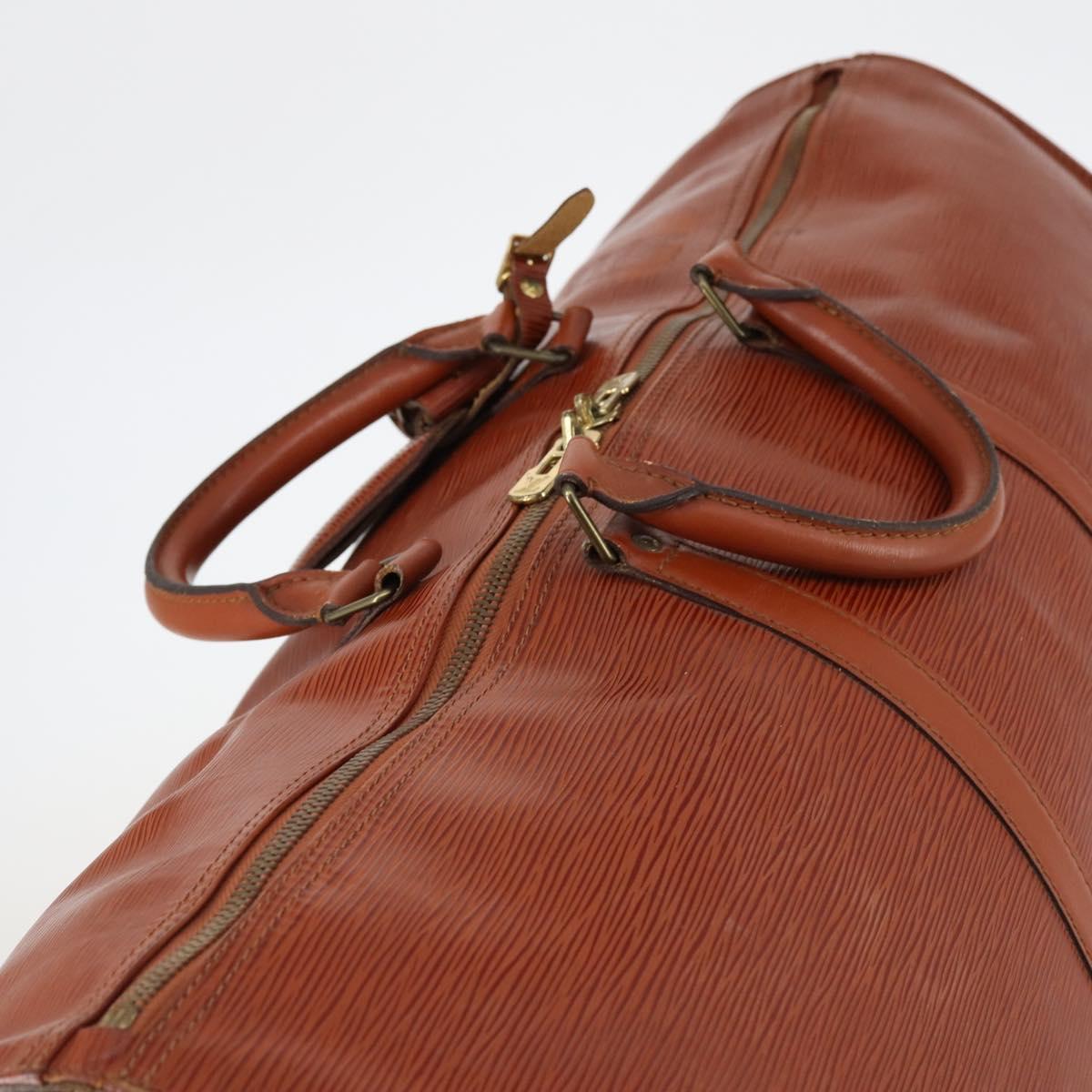 LOUIS VUITTON Epi Keepall 60 Boston Bag Vintage Brown M42948 LV Auth 144167