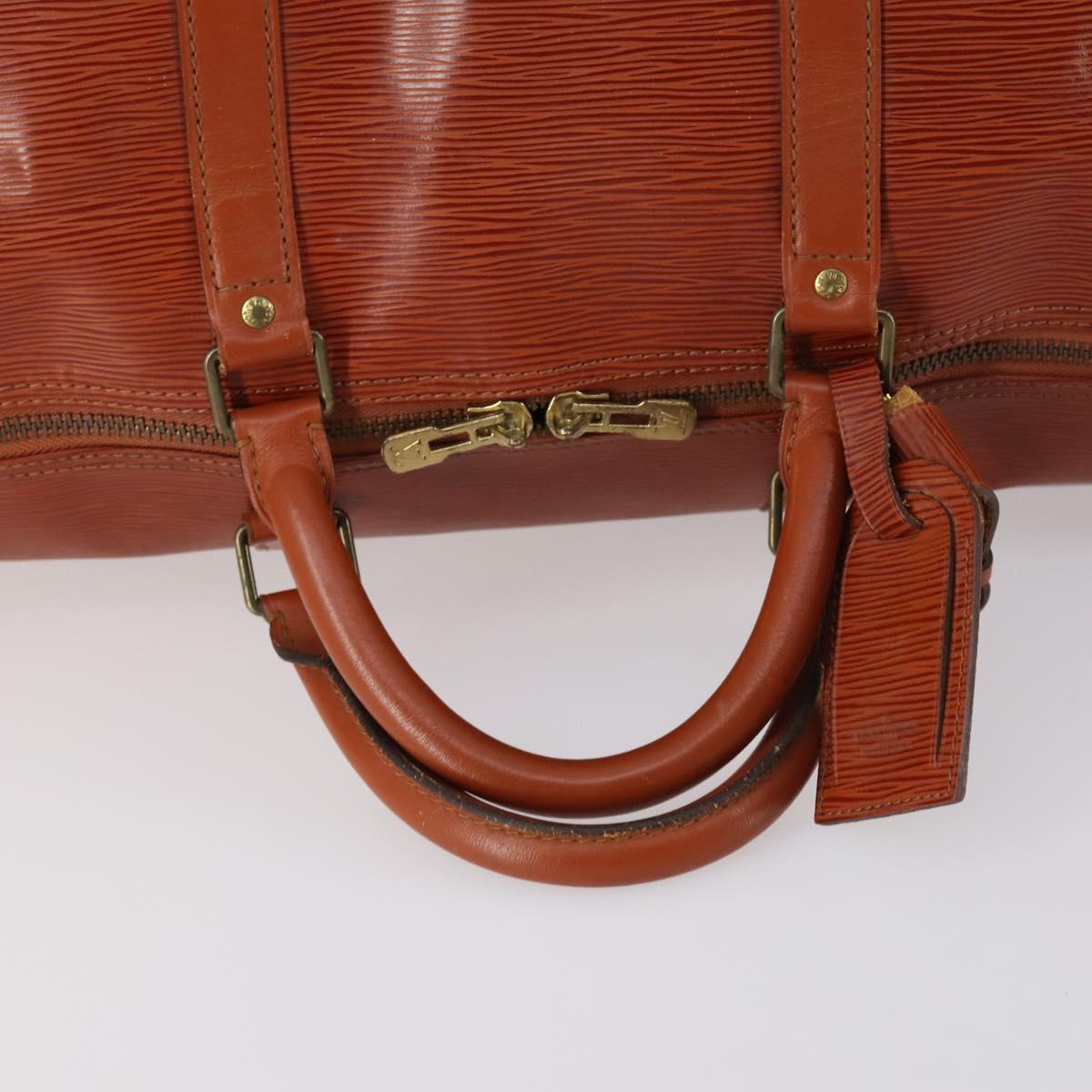 LOUIS VUITTON Epi Keepall 60 Boston Bag Vintage Brown M42948 LV Auth 144167