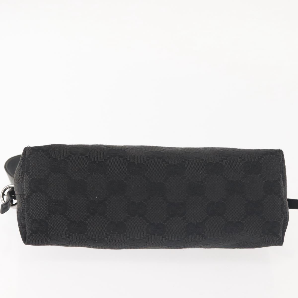 GUCCI GG Canvas Shoulder Bag Black Silver 103399 Auth 144175