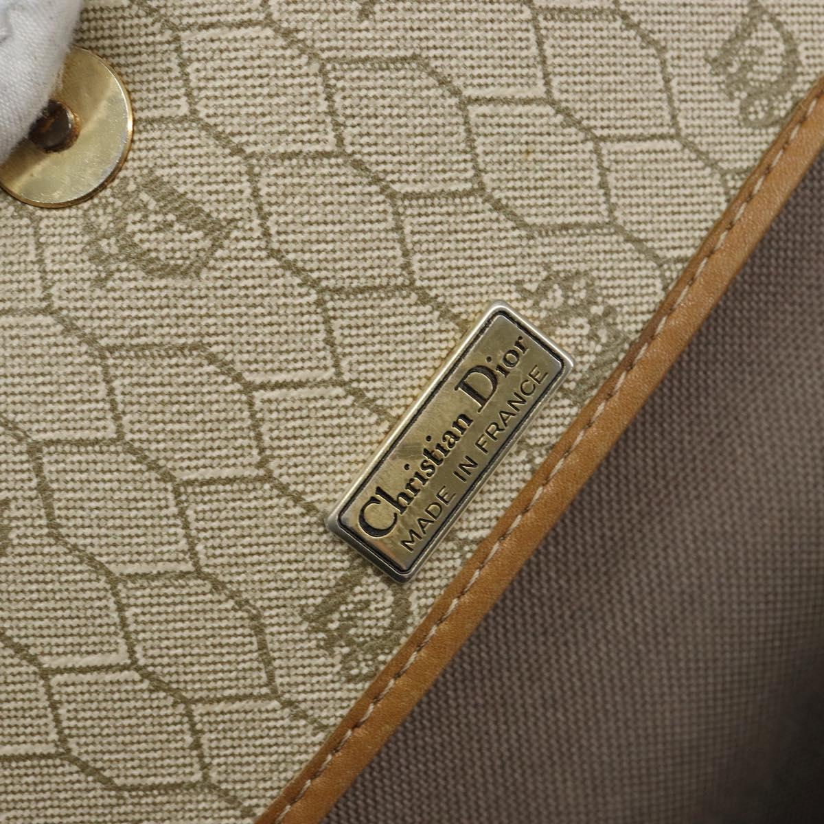 Christian Dior Honeycomb Canvas Shoulder Bag PVC Beige Auth 144185