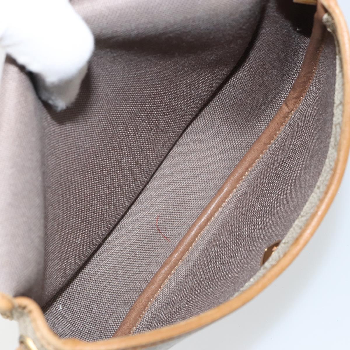 Christian Dior Honeycomb Canvas Shoulder Bag PVC Beige Auth 144185