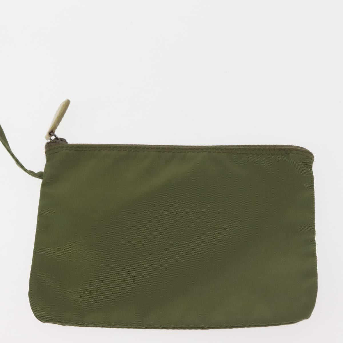 Christian Dior Maris Pearl Hand Bag Nylon Turquoise Blue Silver Auth 144208