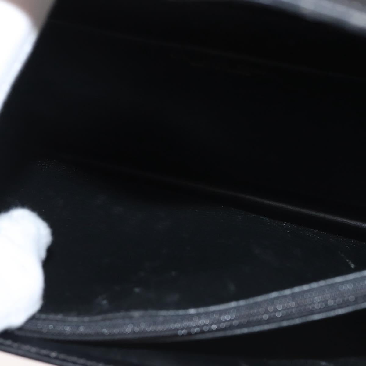 Christian Dior Hand Bag Leather Black Gold Auth 144209