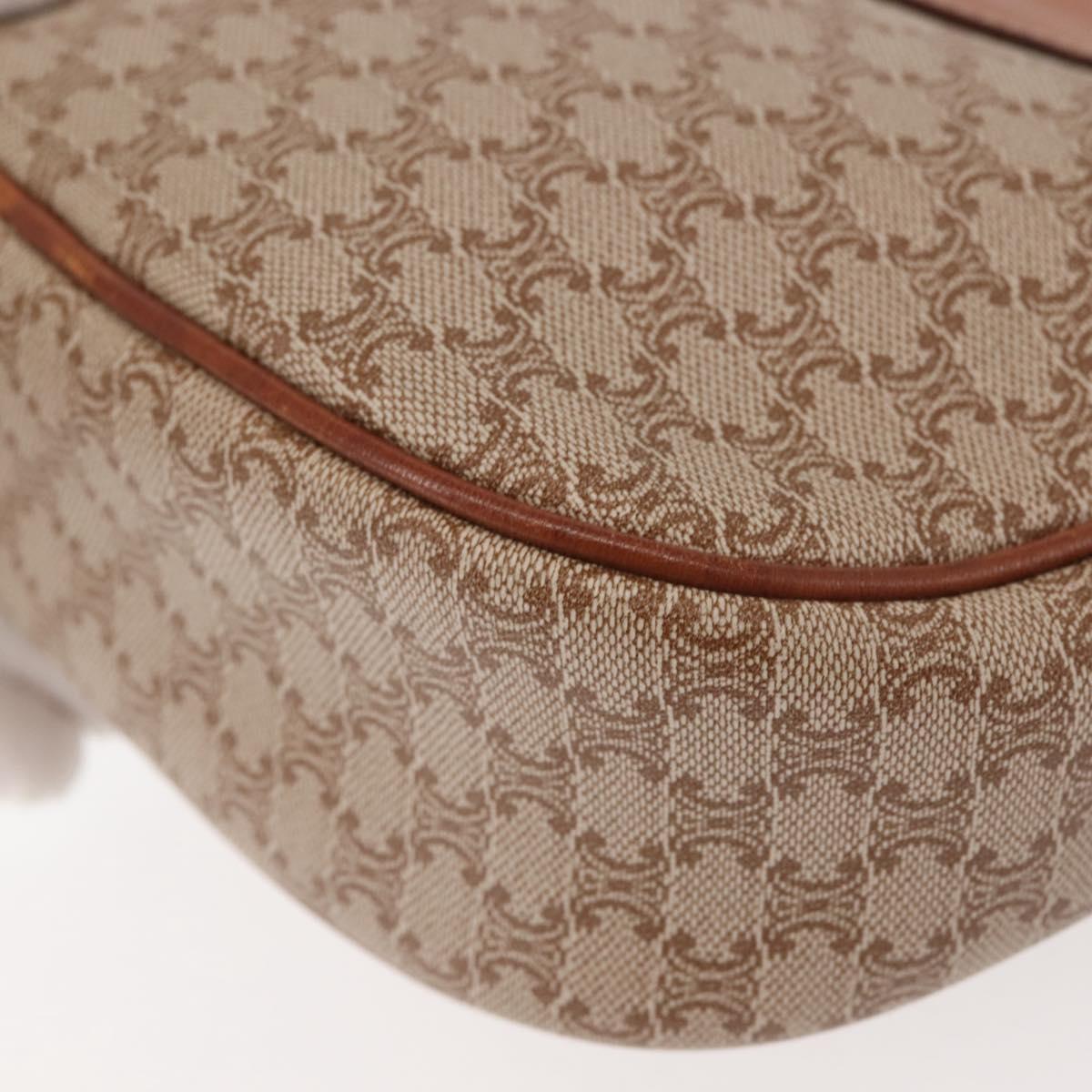 CELINE Macadam Canvas Shoulder Bag PVC Beige Gold Auth 144212