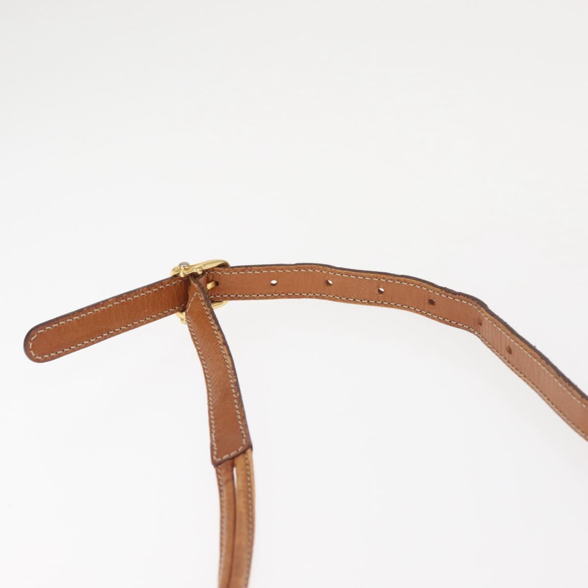 CELINE Macadam Canvas Shoulder Bag PVC Beige Gold Auth 144212