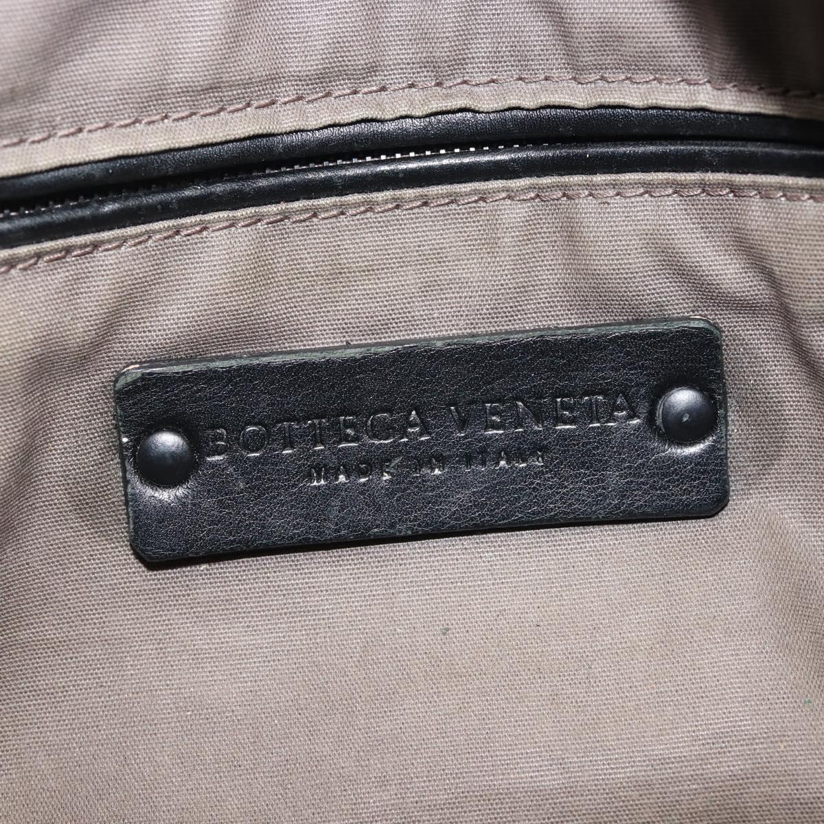 BOTTEGA VENETA INTRECCIATO Clutch Bag Leather Black Auth 144213