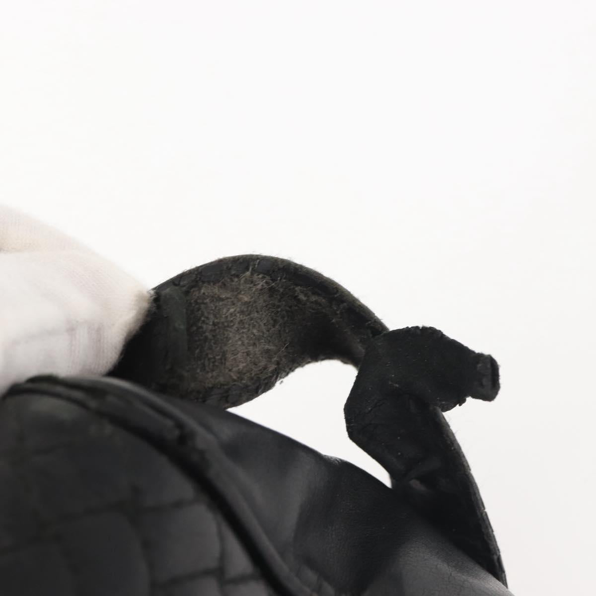 BOTTEGA VENETA INTRECCIATO Clutch Bag Leather Black Auth 144213