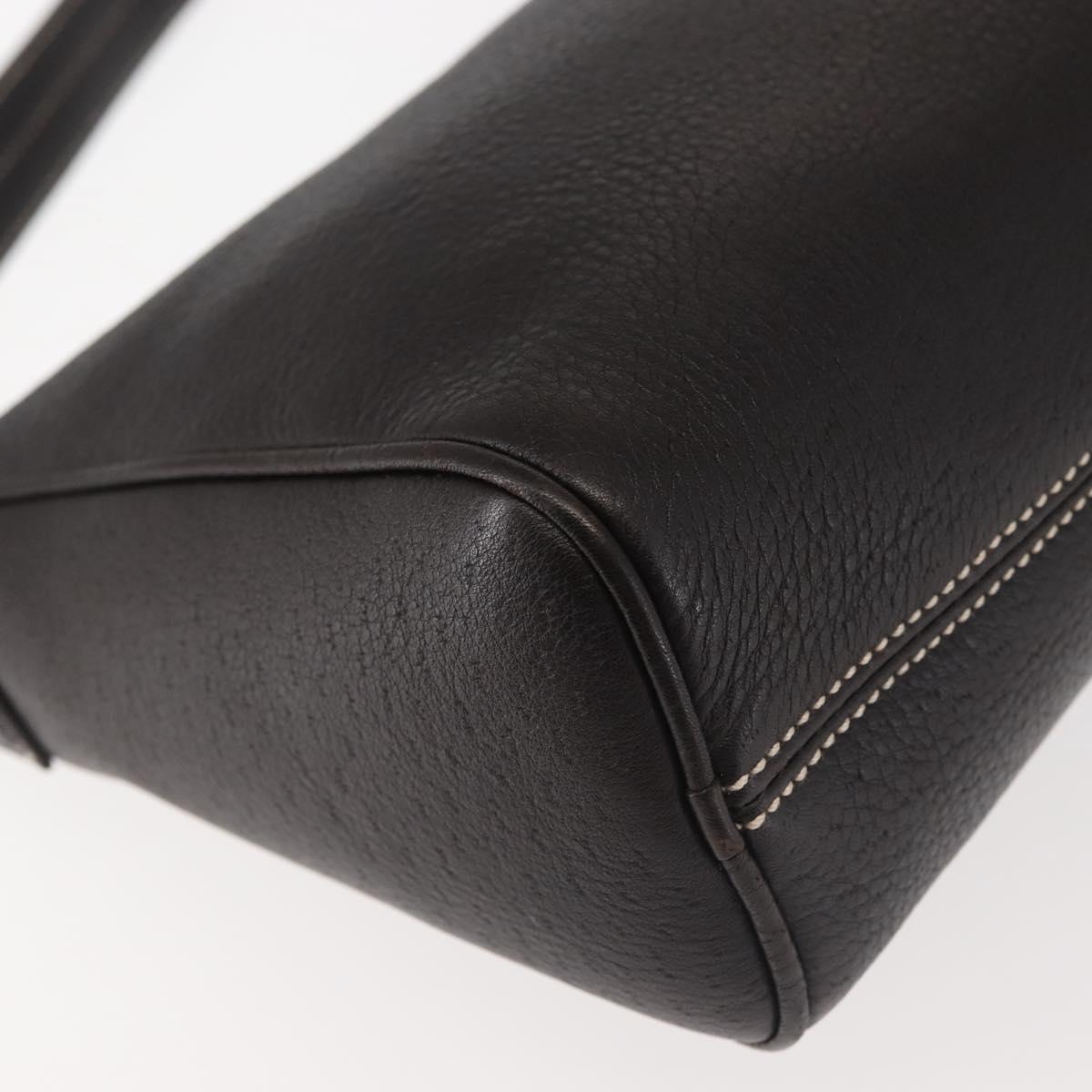 Salvatore Ferragamo Gancini Shoulder Bag Leather Dark Brown Auth 144214