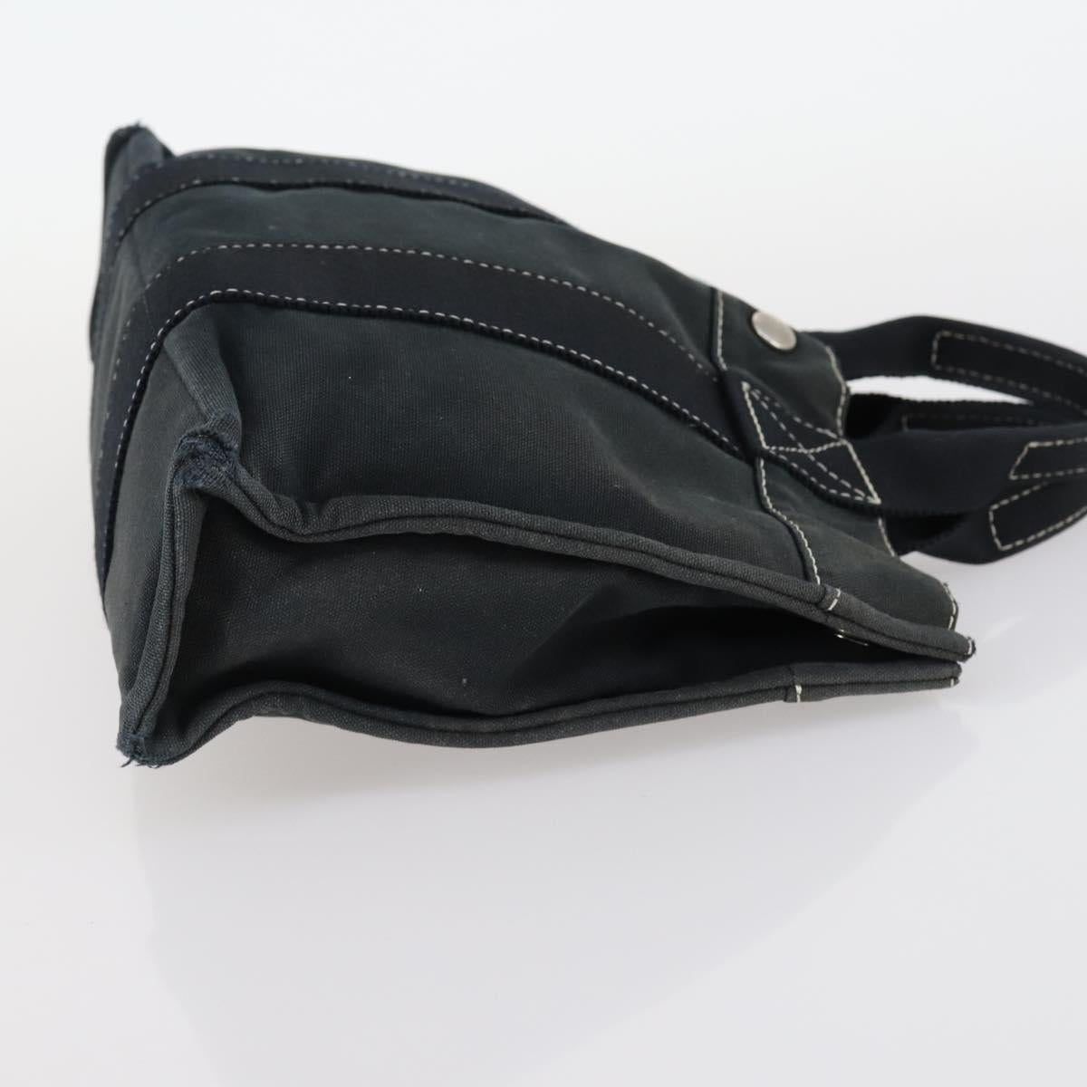 HERMES Fourre Tout Hand Bag Canvas 2Set Gray Black Auth 144215