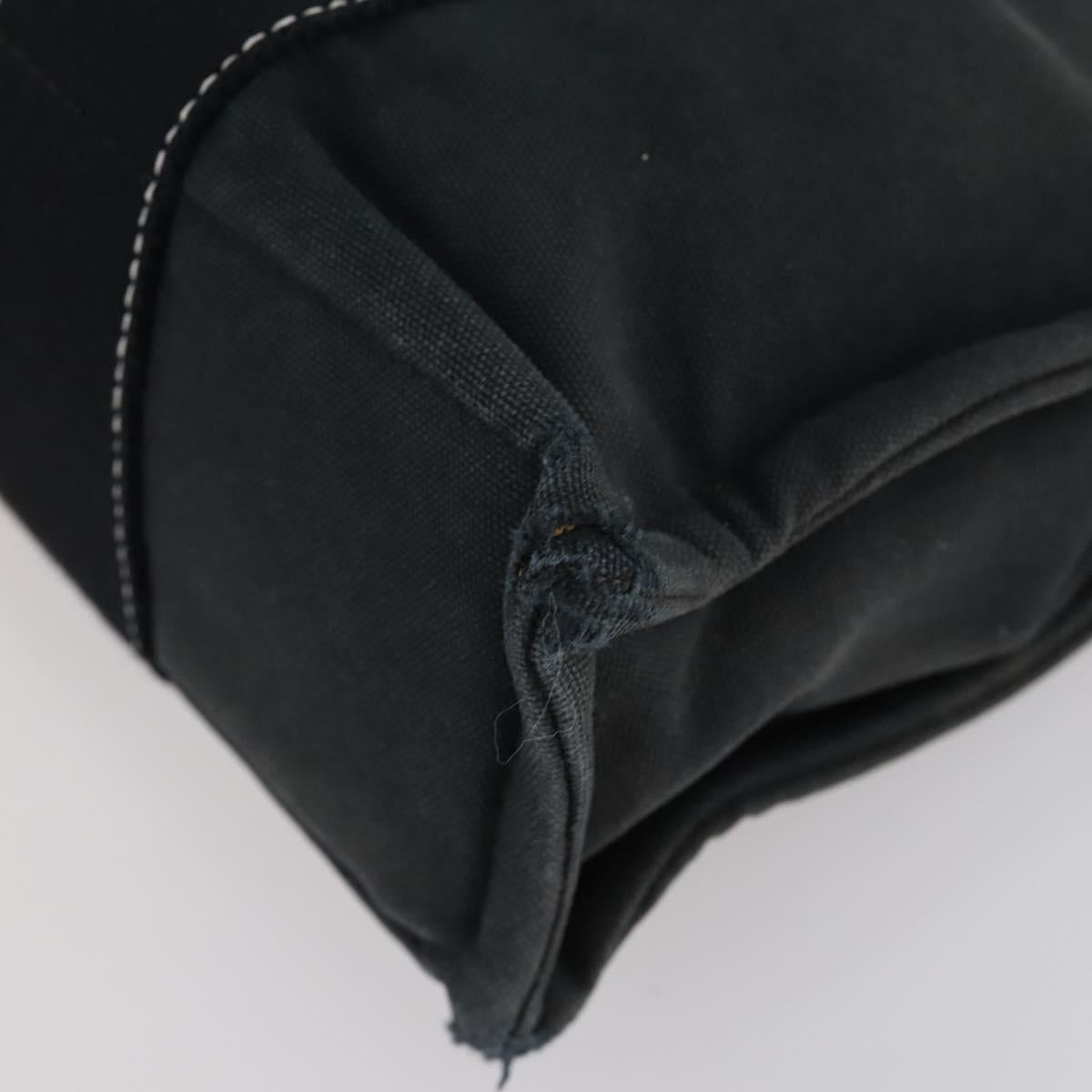 HERMES Fourre Tout Hand Bag Canvas 2Set Gray Black Auth 144215