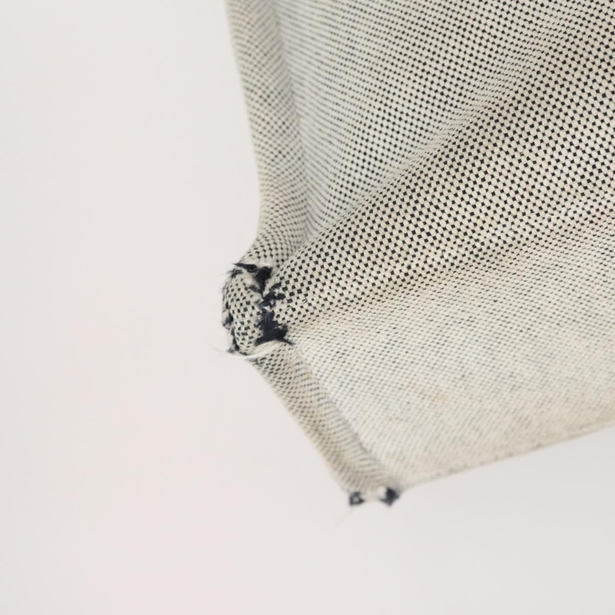 HERMES Fourre Tout Hand Bag Canvas 2Set Gray Black Auth 144215