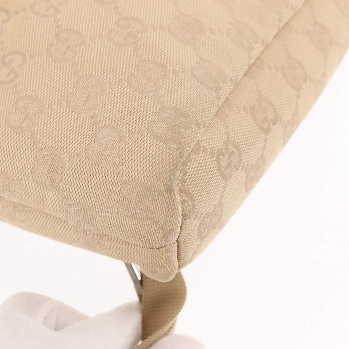 GUCCI GG Canvas Backpack Beige Silver 003 0242 Auth 144218