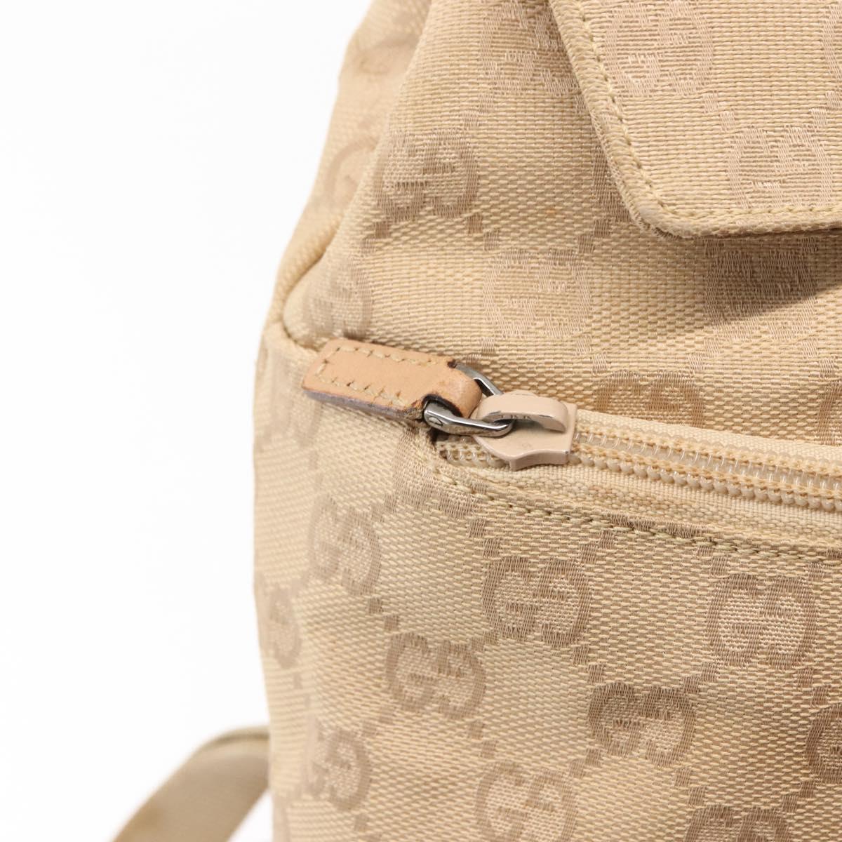 GUCCI GG Canvas Backpack Beige Silver 003 0242 Auth 144218