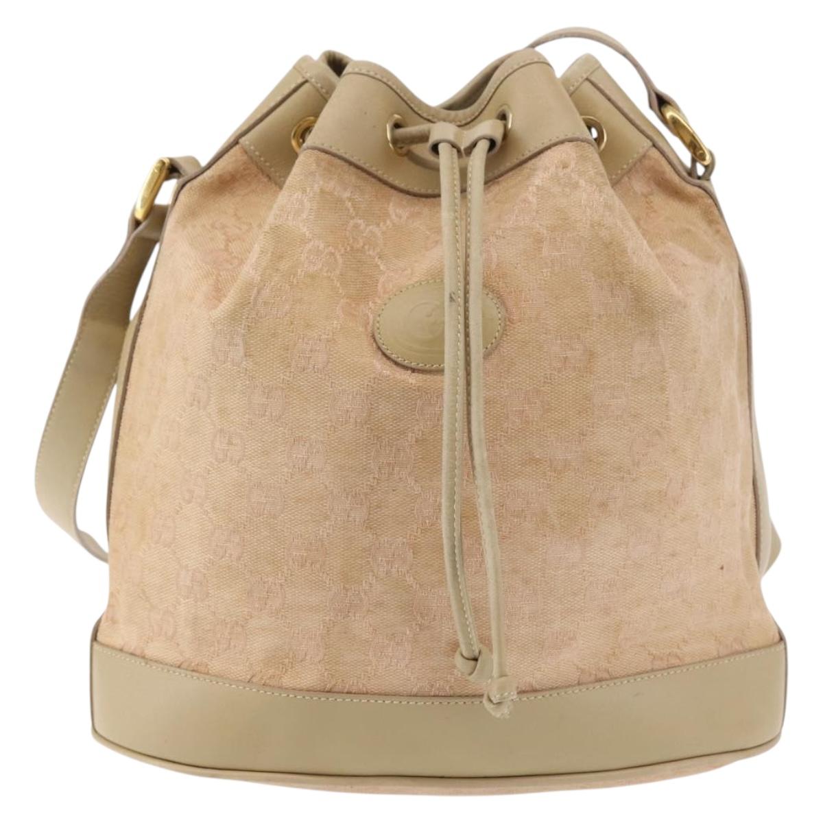 GUCCI GG Canvas Shoulder Bag Pink Gold 001 86 0533 Auth 144220