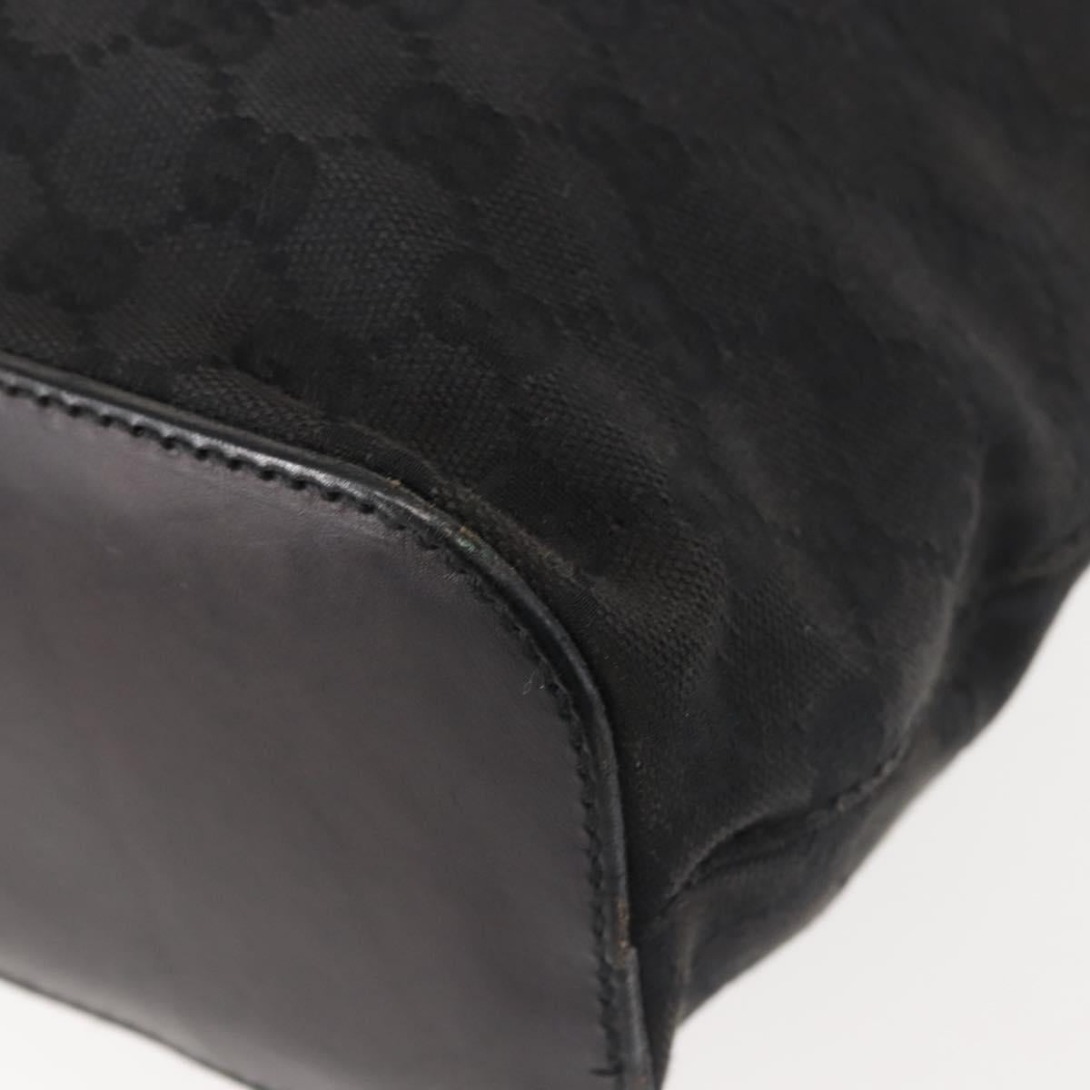 GUCCI GG Canvas Shoulder Bag Black Silver 106242 Auth 144224