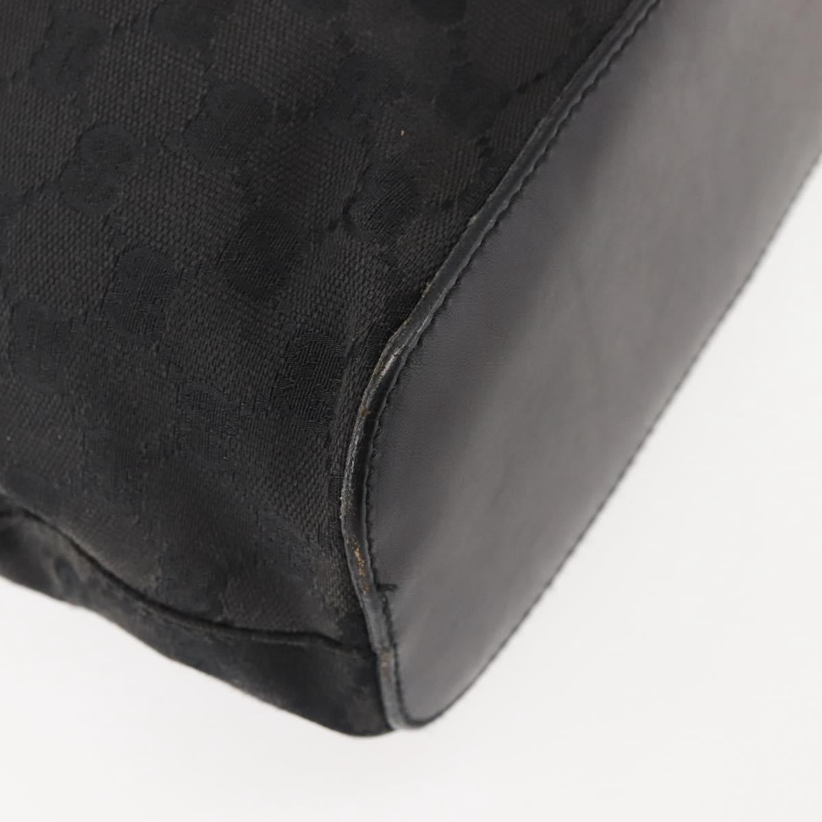 GUCCI GG Canvas Shoulder Bag Black Silver 106242 Auth 144224