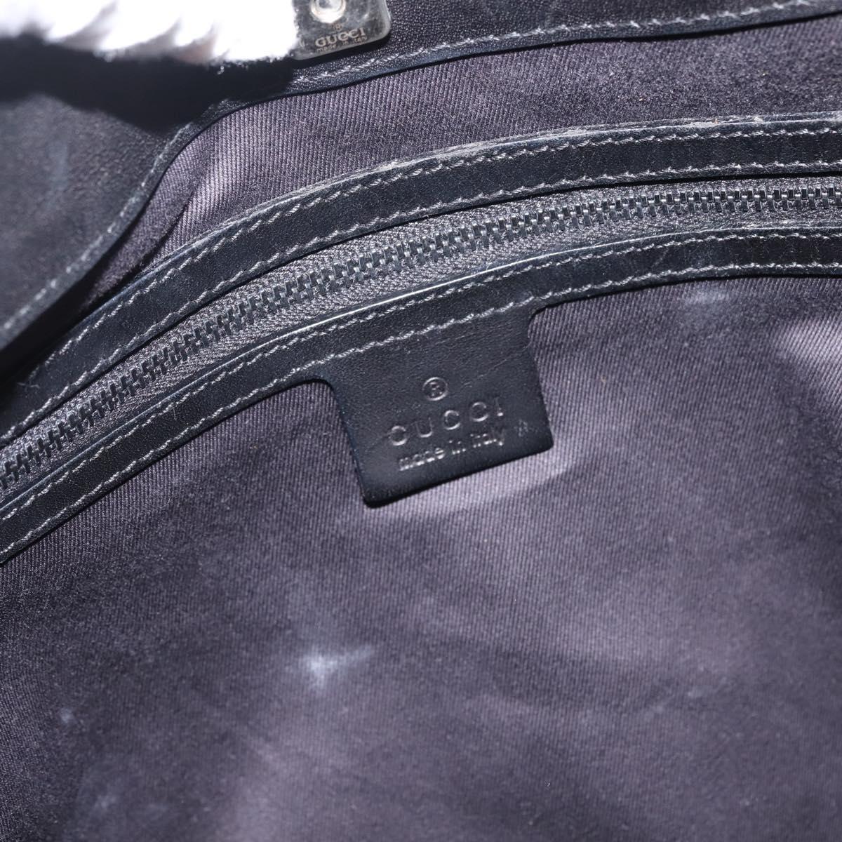 GUCCI GG Canvas Shoulder Bag Black Silver 106242 Auth 144224