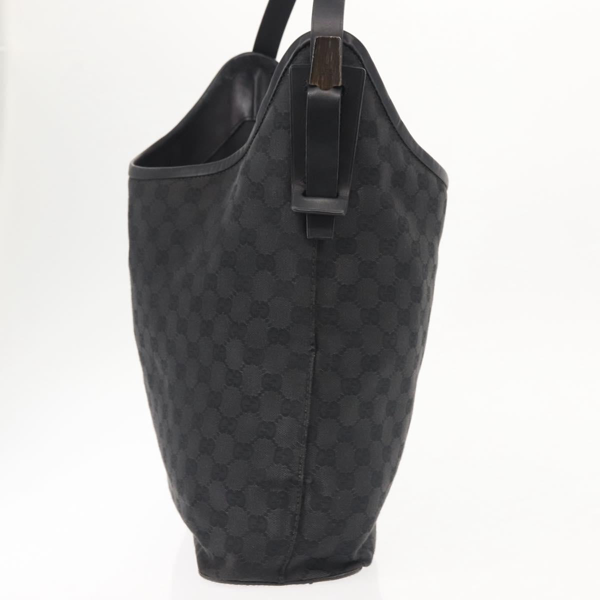 GUCCI GG Canvas Shoulder Bag Black Silver 106242 Auth 144224