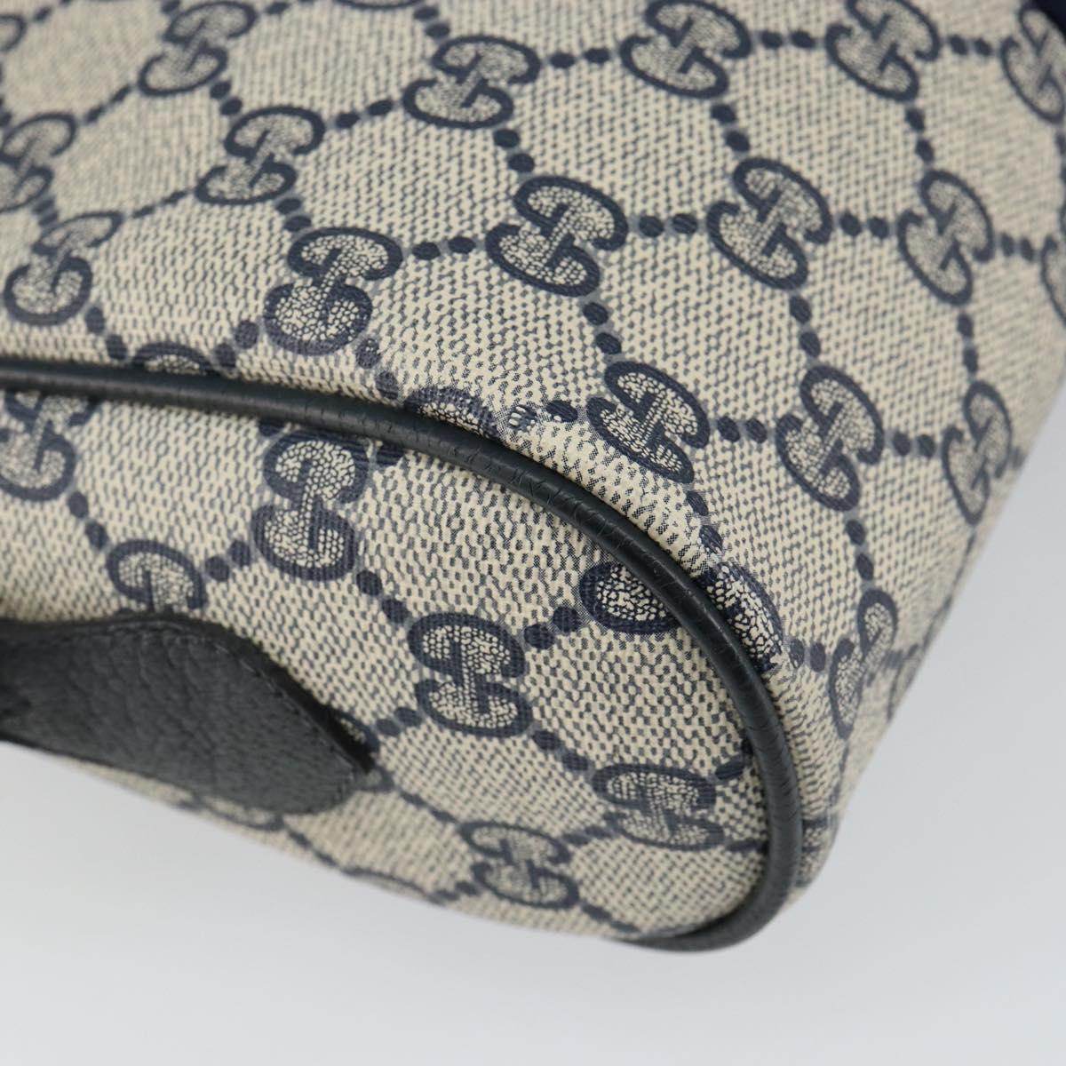 GUCCI GG Supreme Sherry Line Shoulder Bag PVC Navy Gold 98 02 004 Auth 144225