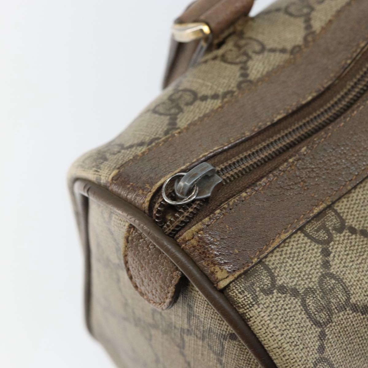 GUCCI GG Supreme Web Sherry Line Bag PVC Beige Gold 116 02 006 Auth 144226