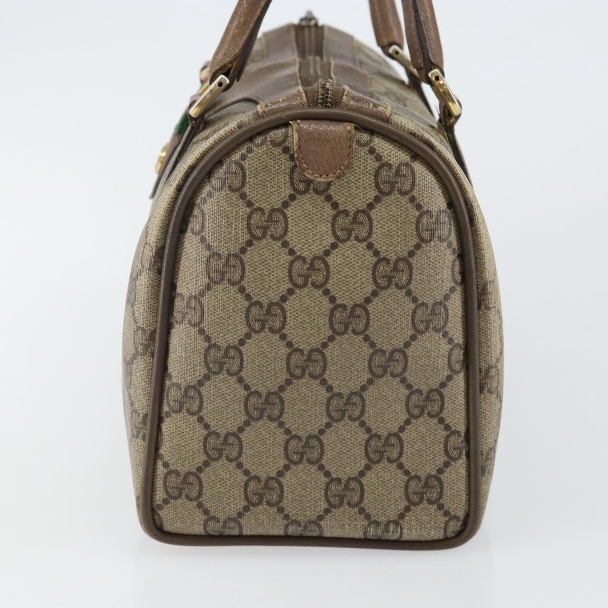 GUCCI GG Supreme Web Sherry Line Bag PVC Beige Gold 116 02 006 Auth 144226