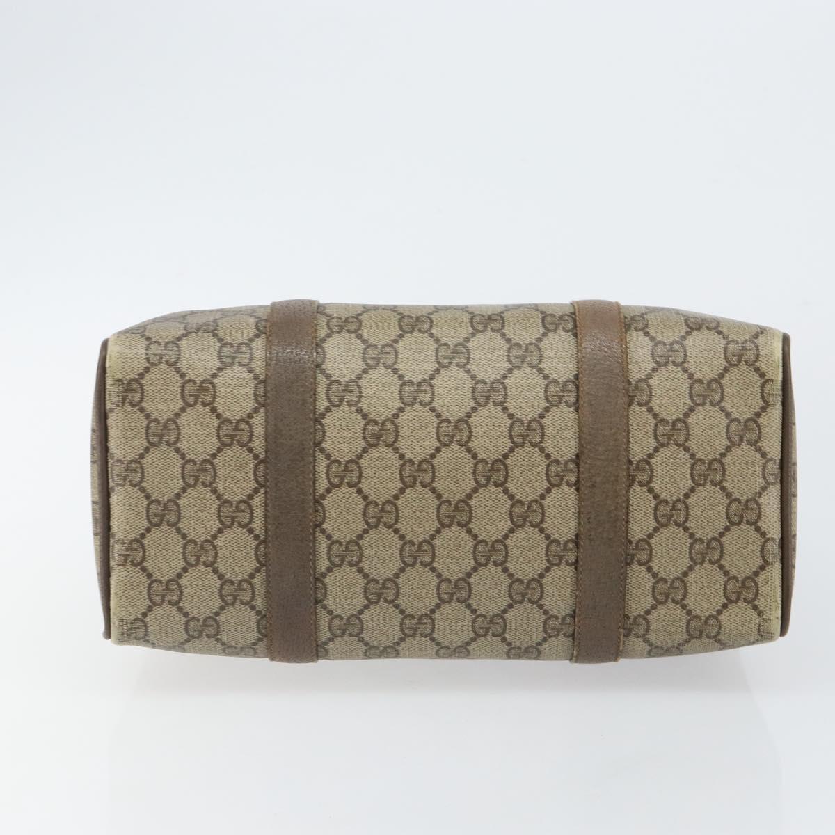 GUCCI GG Supreme Web Sherry Line Bag PVC Beige Gold 116 02 006 Auth 144226