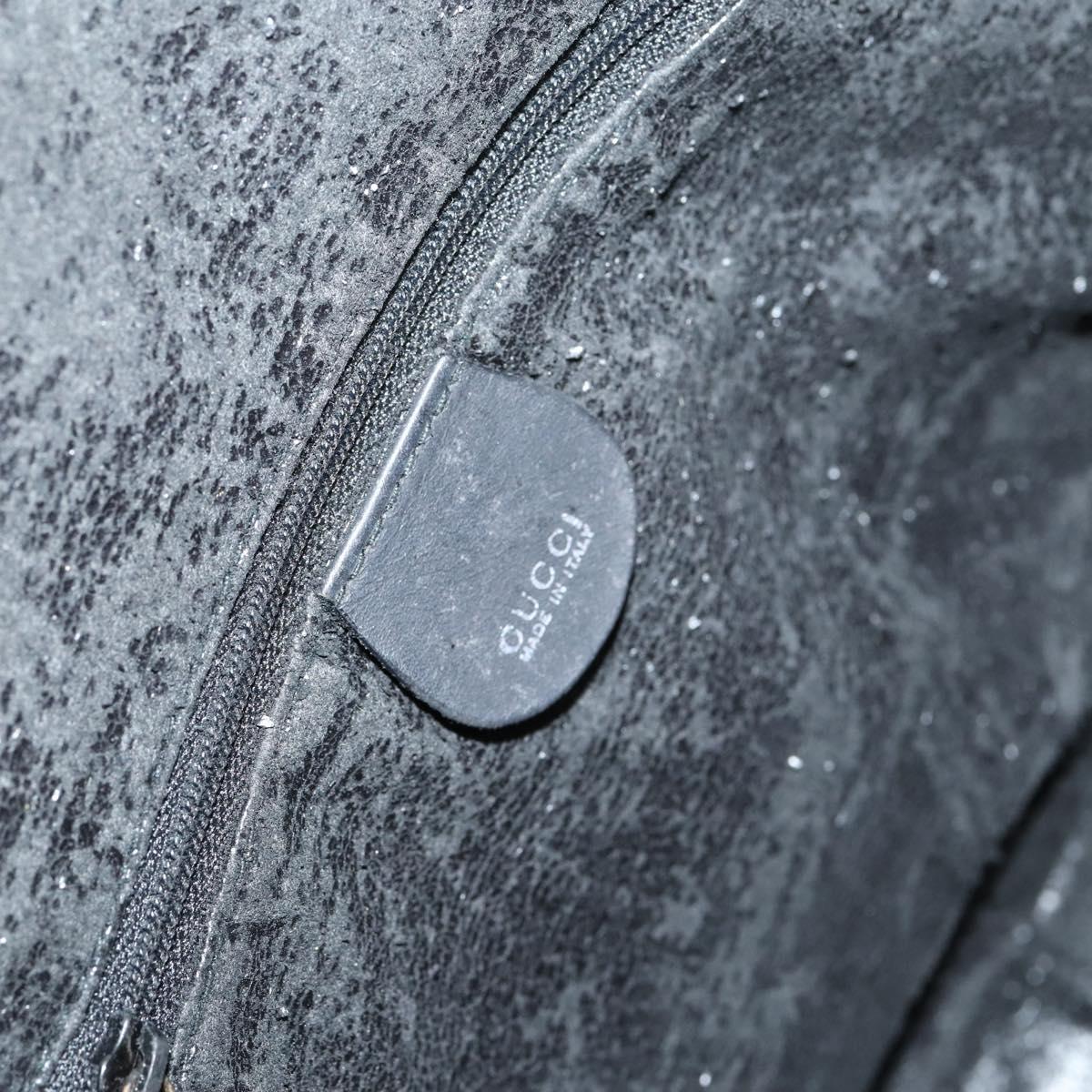 GUCCI Bamboo Shoulder Bag Suede 2way Black Gold 001 1577 Auth 144229