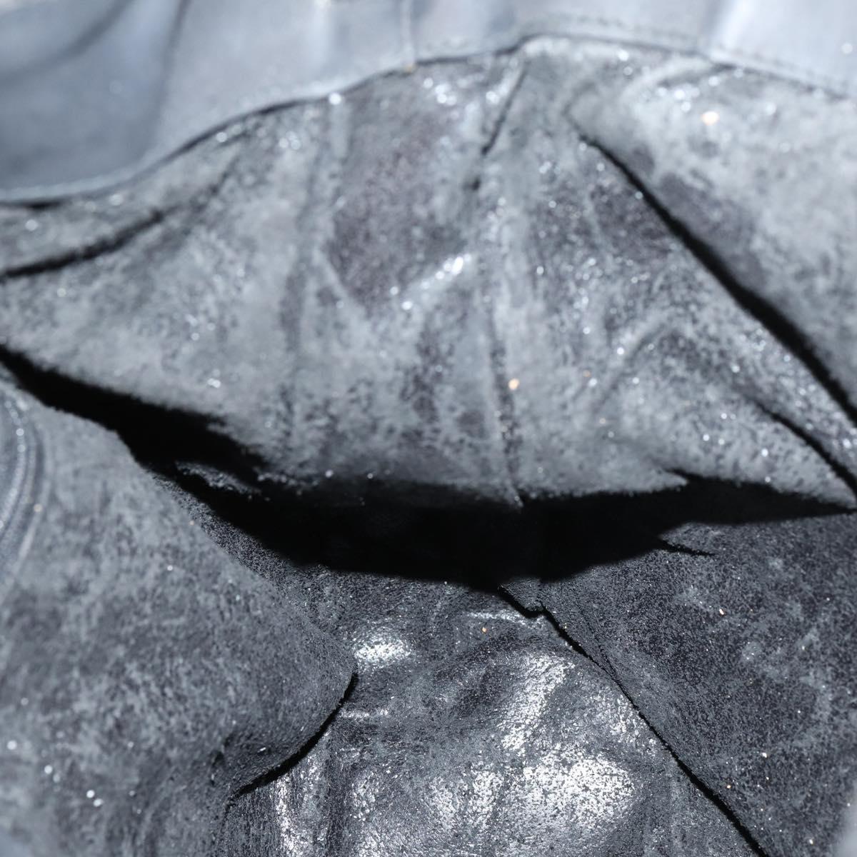 GUCCI Bamboo Shoulder Bag Suede 2way Black Gold 001 1577 Auth 144229