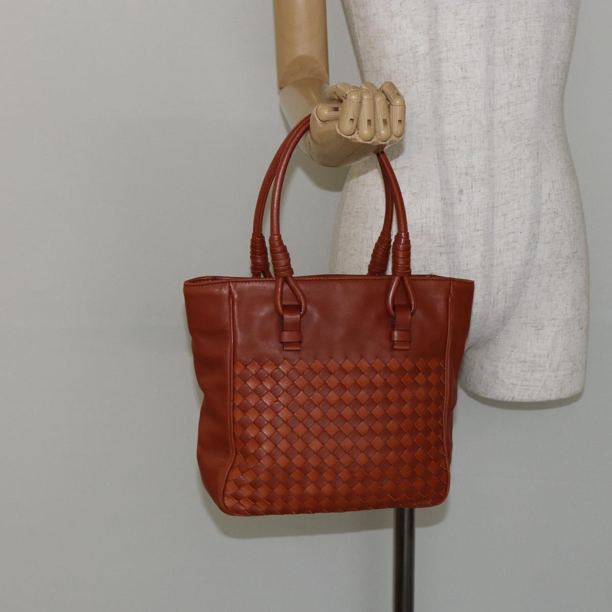 BOTTEGA VENETA INTRECCIATO Hand Bag Leather Brown Auth 144246