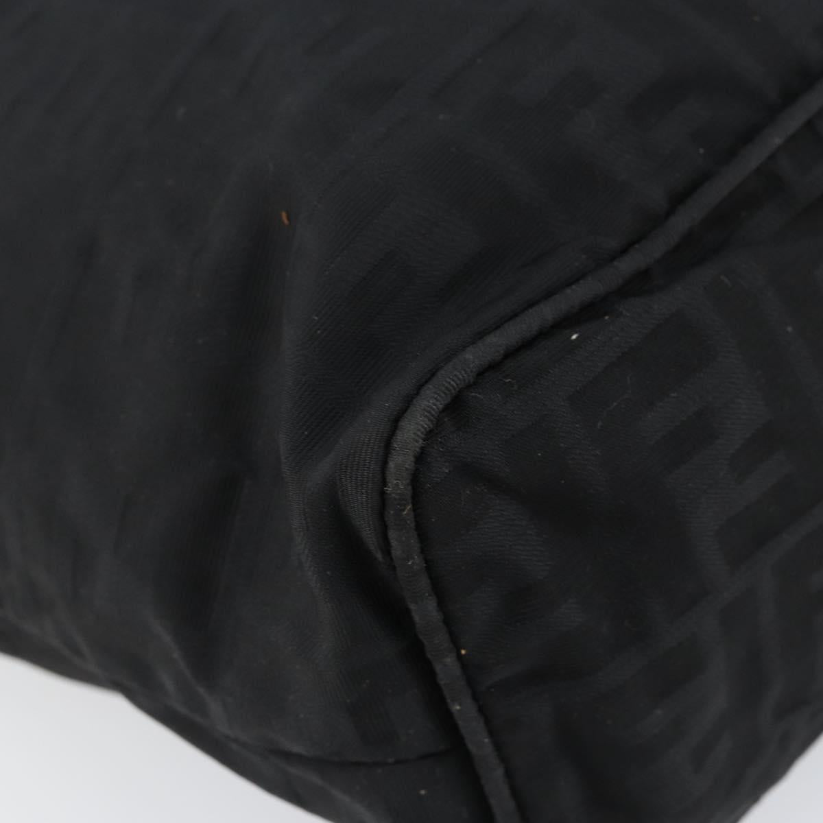 FENDI Zucca Canvas Tote Bag Black Silver Auth 144249