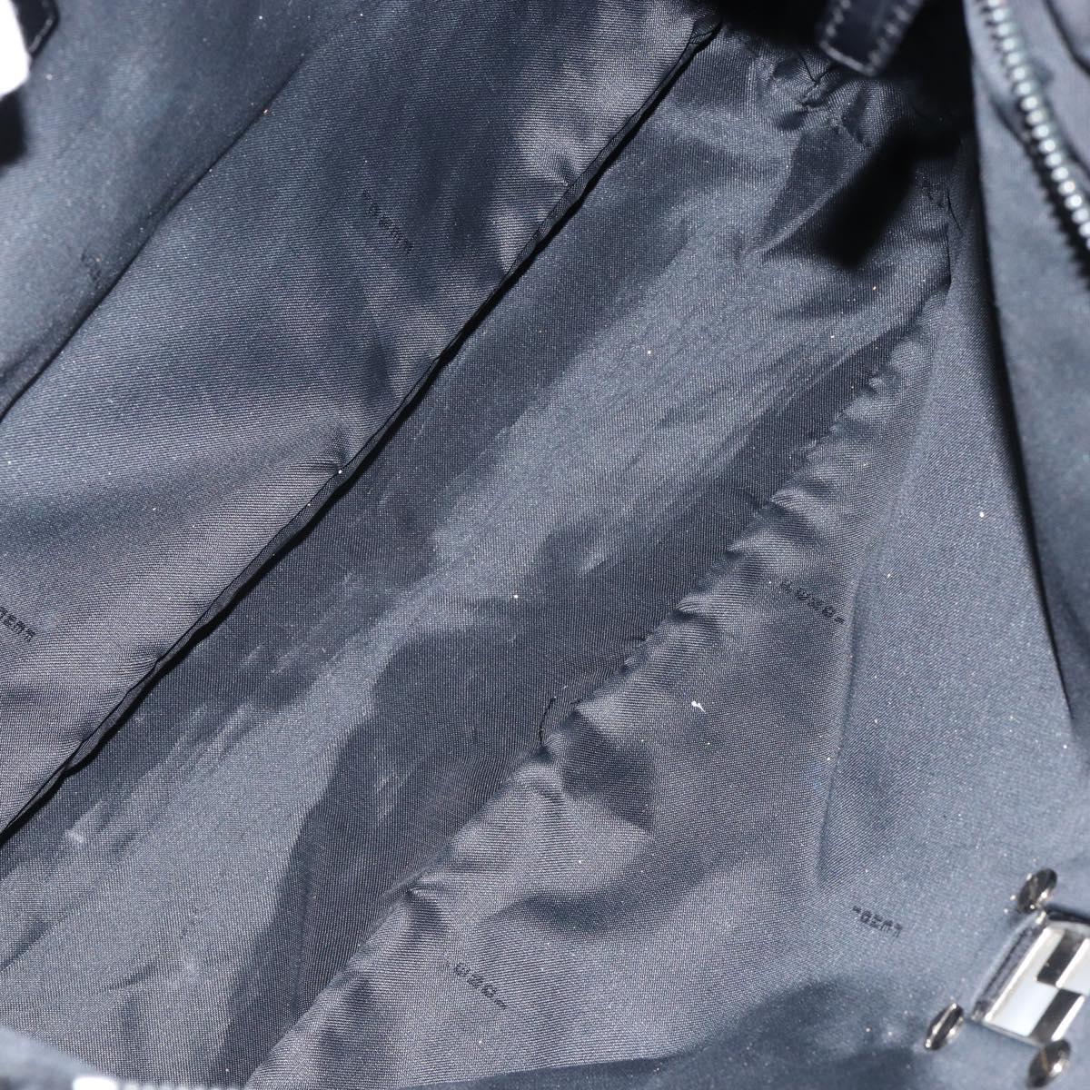 FENDI Zucca Canvas Tote Bag Black Silver Auth 144249