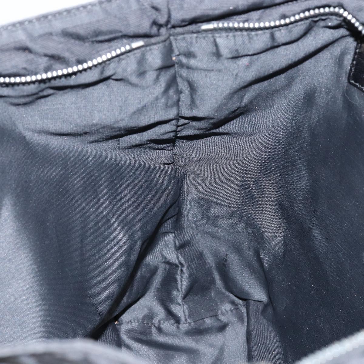 FENDI Zucca Canvas Tote Bag Black Silver Auth 144249