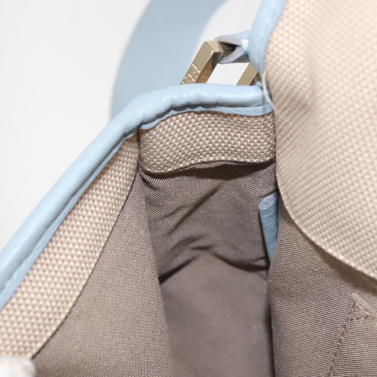 FENDI Zucca Canvas Shoulder Bag Beige Gold Auth 144250