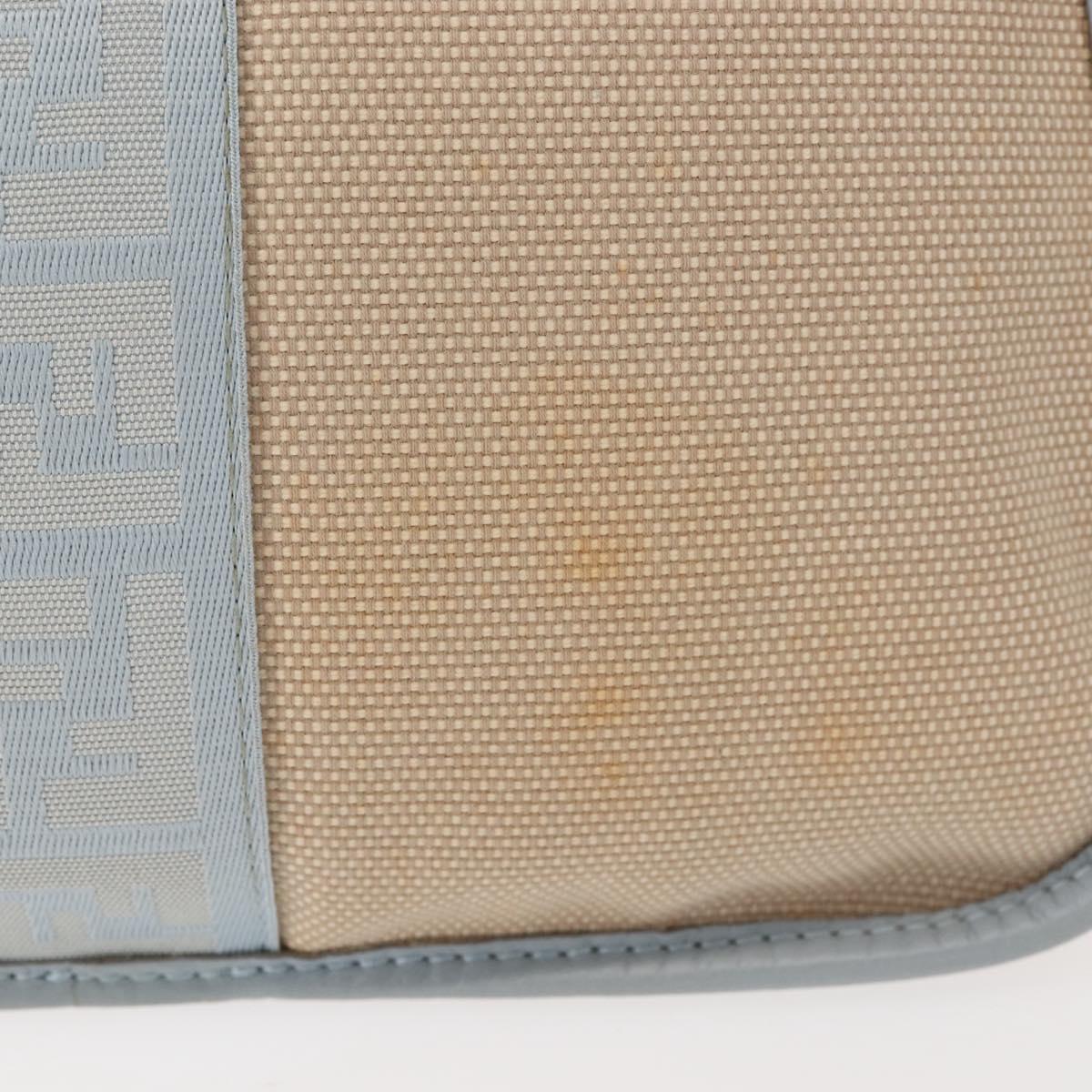 FENDI Zucca Canvas Shoulder Bag Beige Gold Auth 144250