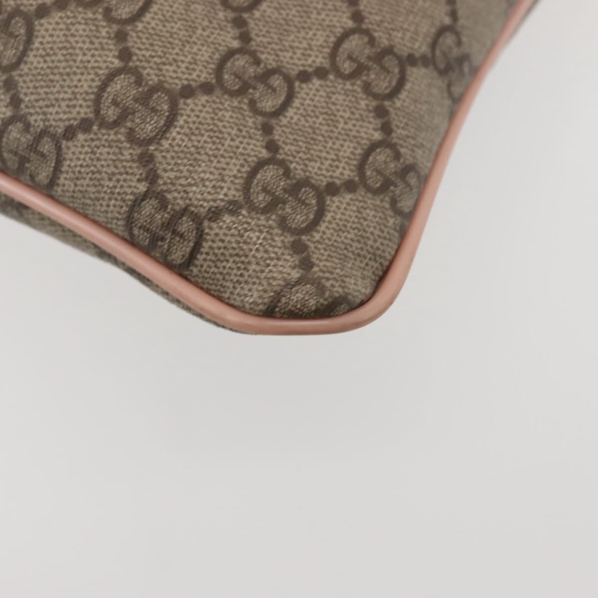 GUCCI GG Supreme Shoulder Bag PVC Beige Gold 201446 Auth 144254