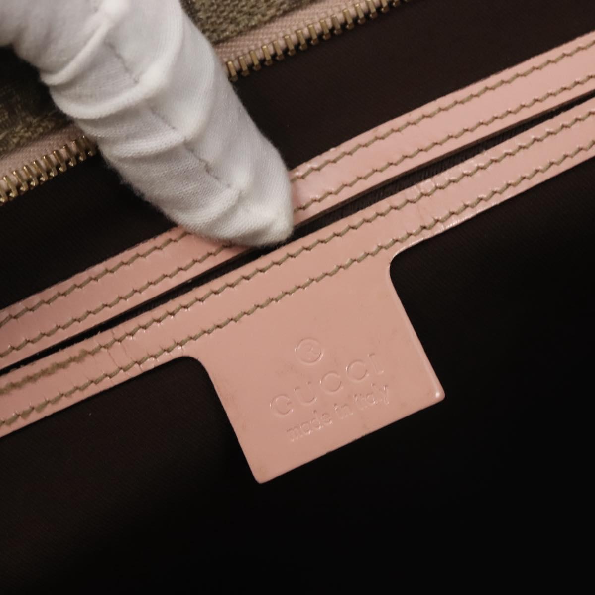 GUCCI GG Supreme Shoulder Bag PVC Beige Gold 201446 Auth 144254