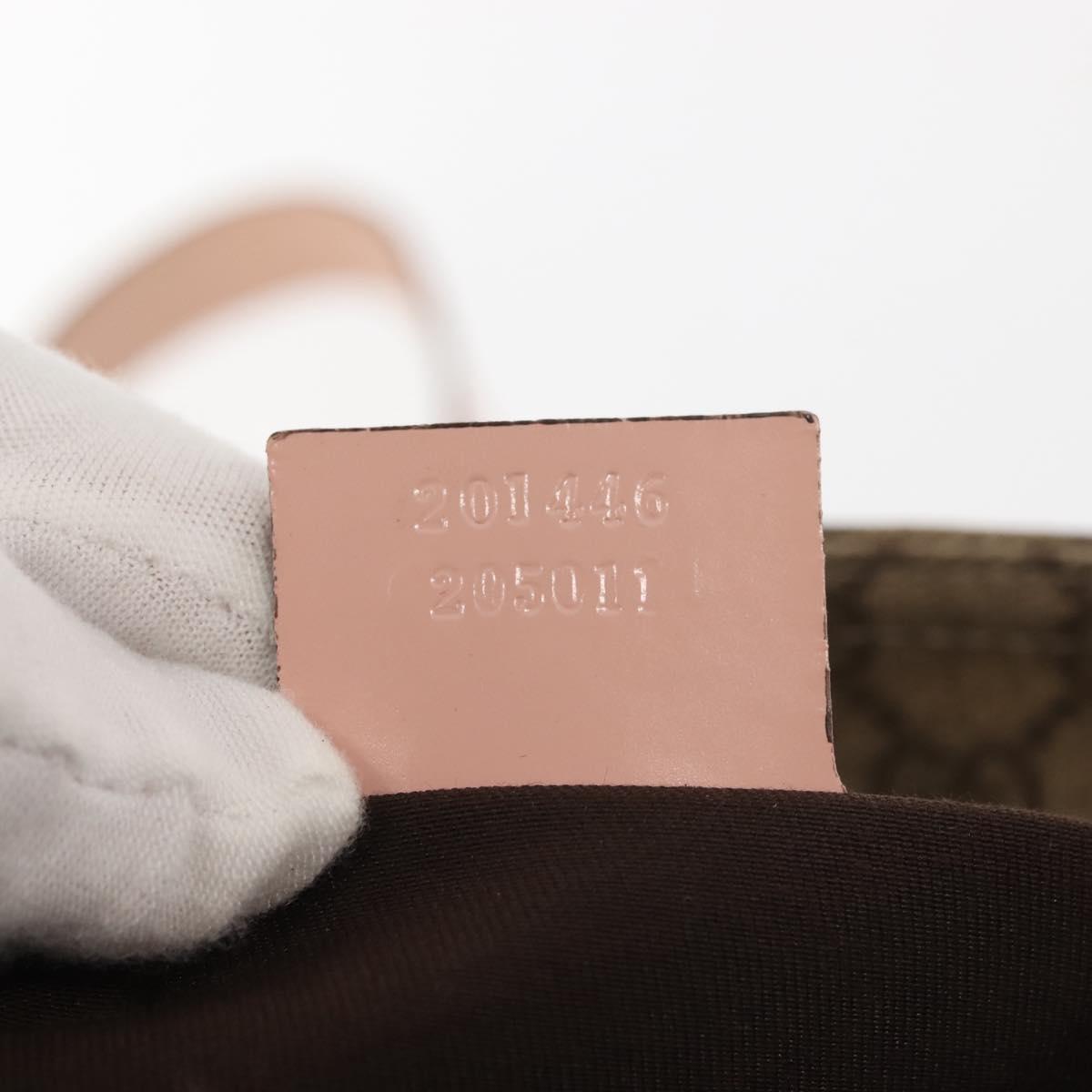 GUCCI GG Supreme Shoulder Bag PVC Beige Gold 201446 Auth 144254