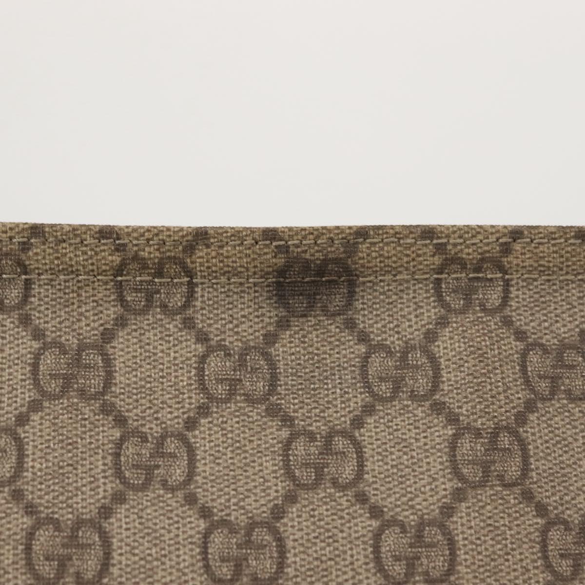 GUCCI GG Supreme Shoulder Bag PVC Beige Gold 201446 Auth 144254