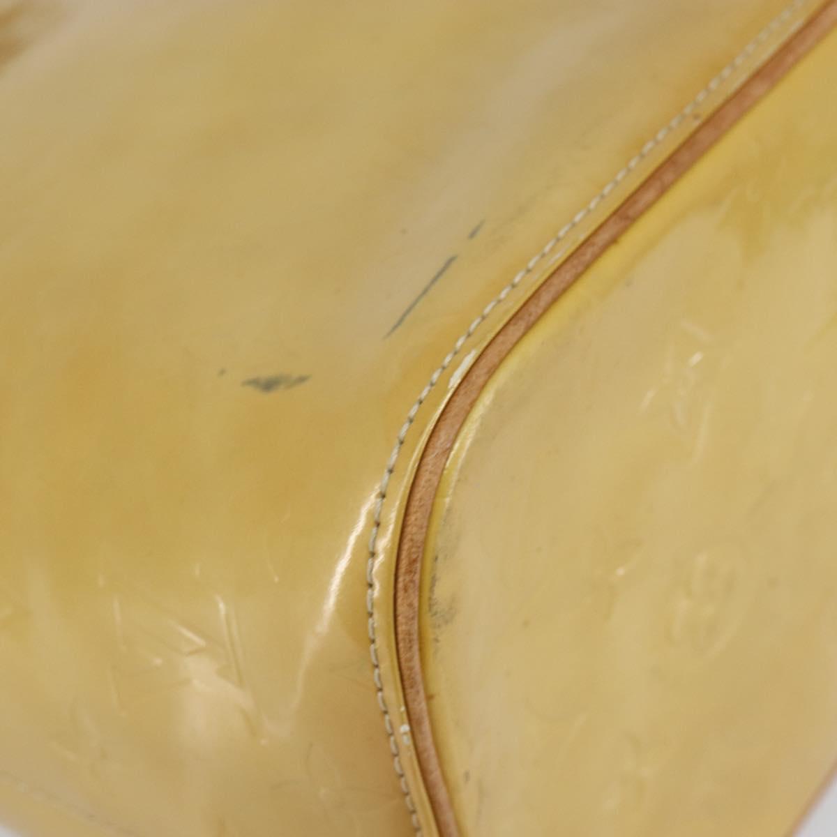 LOUIS VUITTON Monogram Vernis Houston Hand Bag Beige M91004 LV Auth 144259