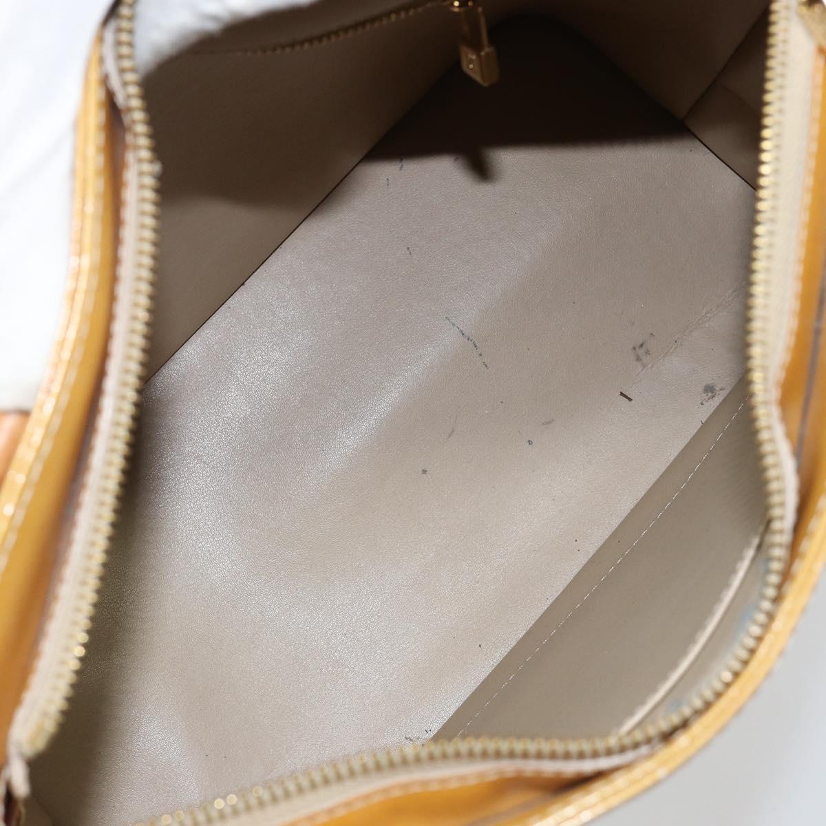 LOUIS VUITTON Monogram Vernis Houston Hand Bag Beige M91004 LV Auth 144259