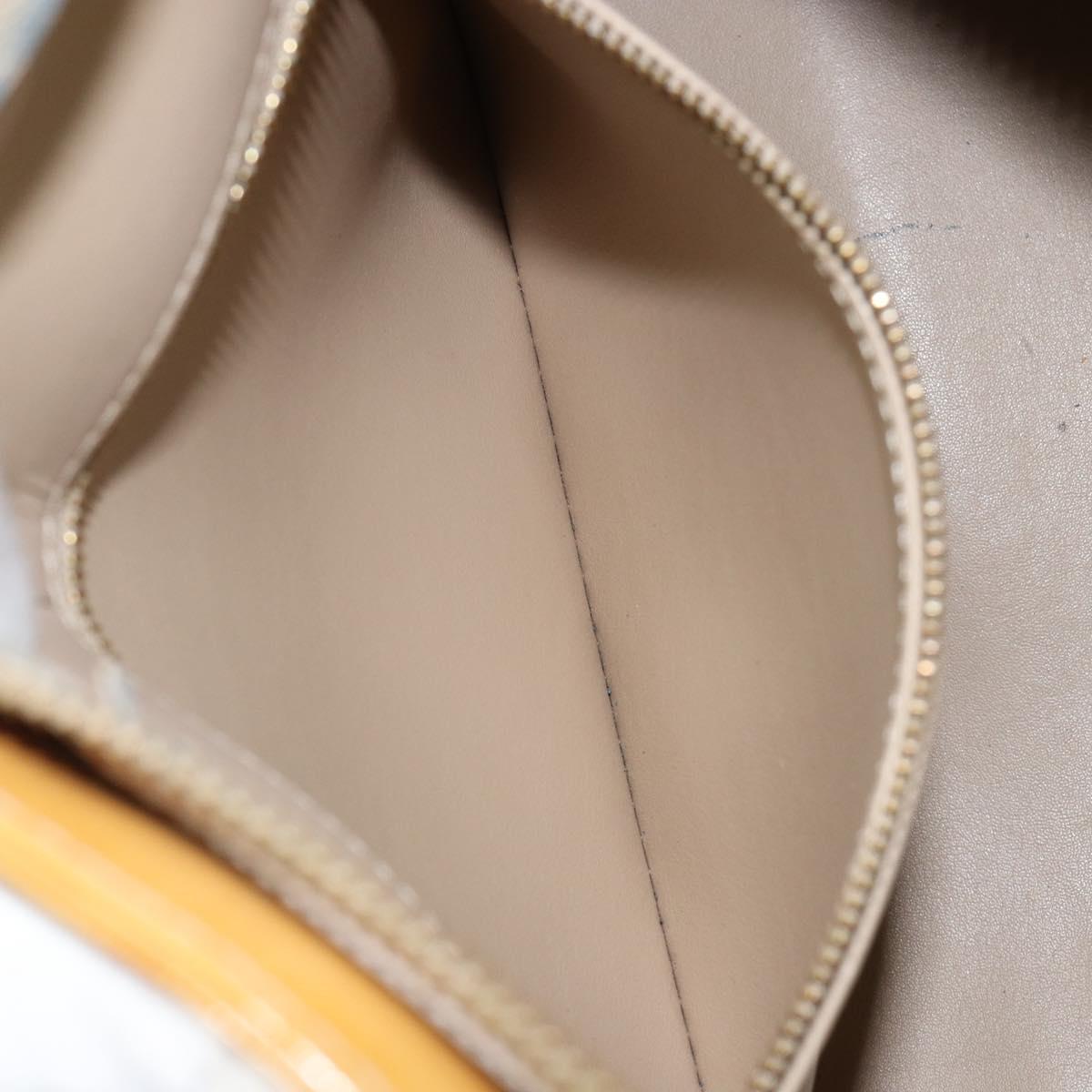 LOUIS VUITTON Monogram Vernis Houston Hand Bag Beige M91004 LV Auth 144259