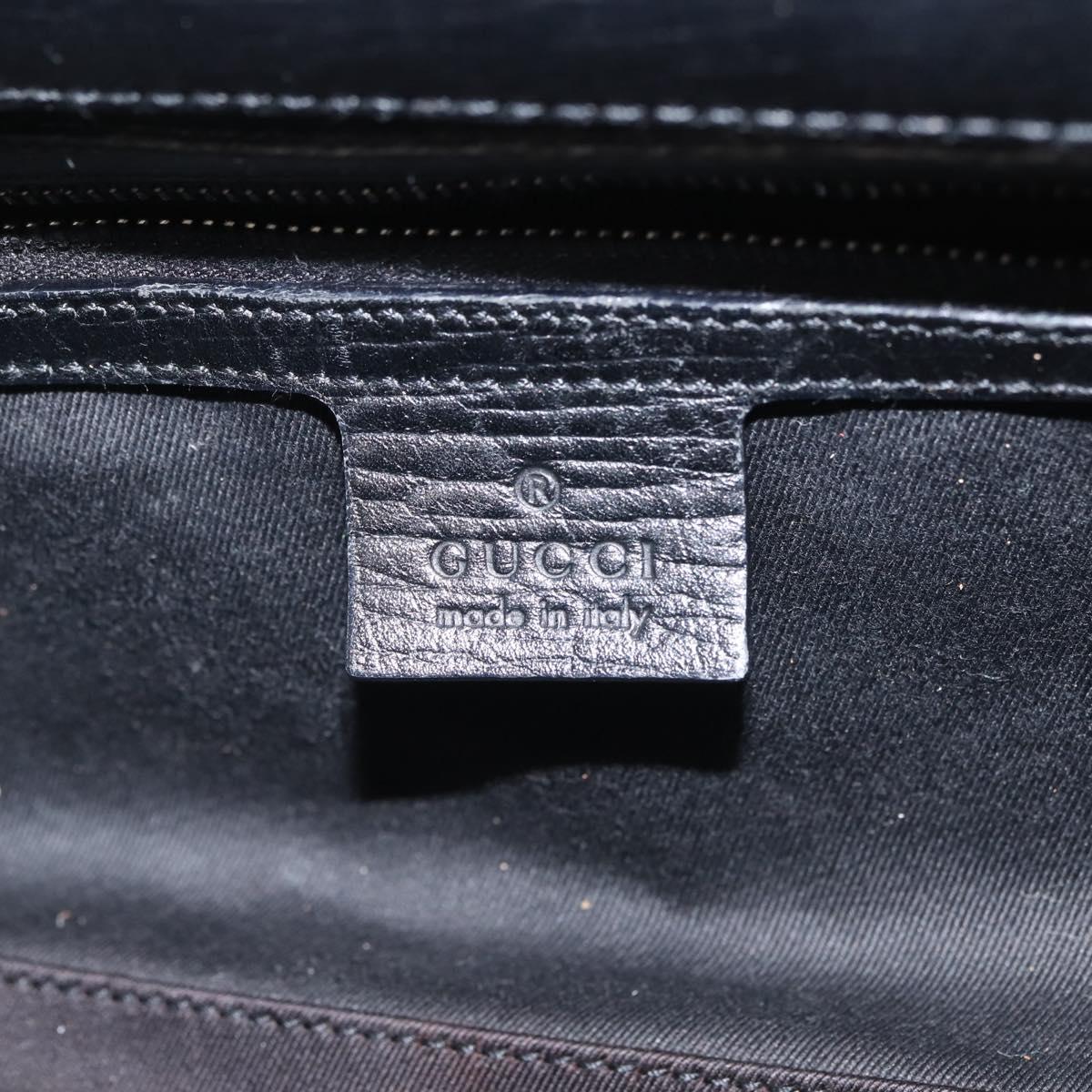 GUCCI GG Canvas Wood Handle Hand Bag Gray 112683 Auth 144272