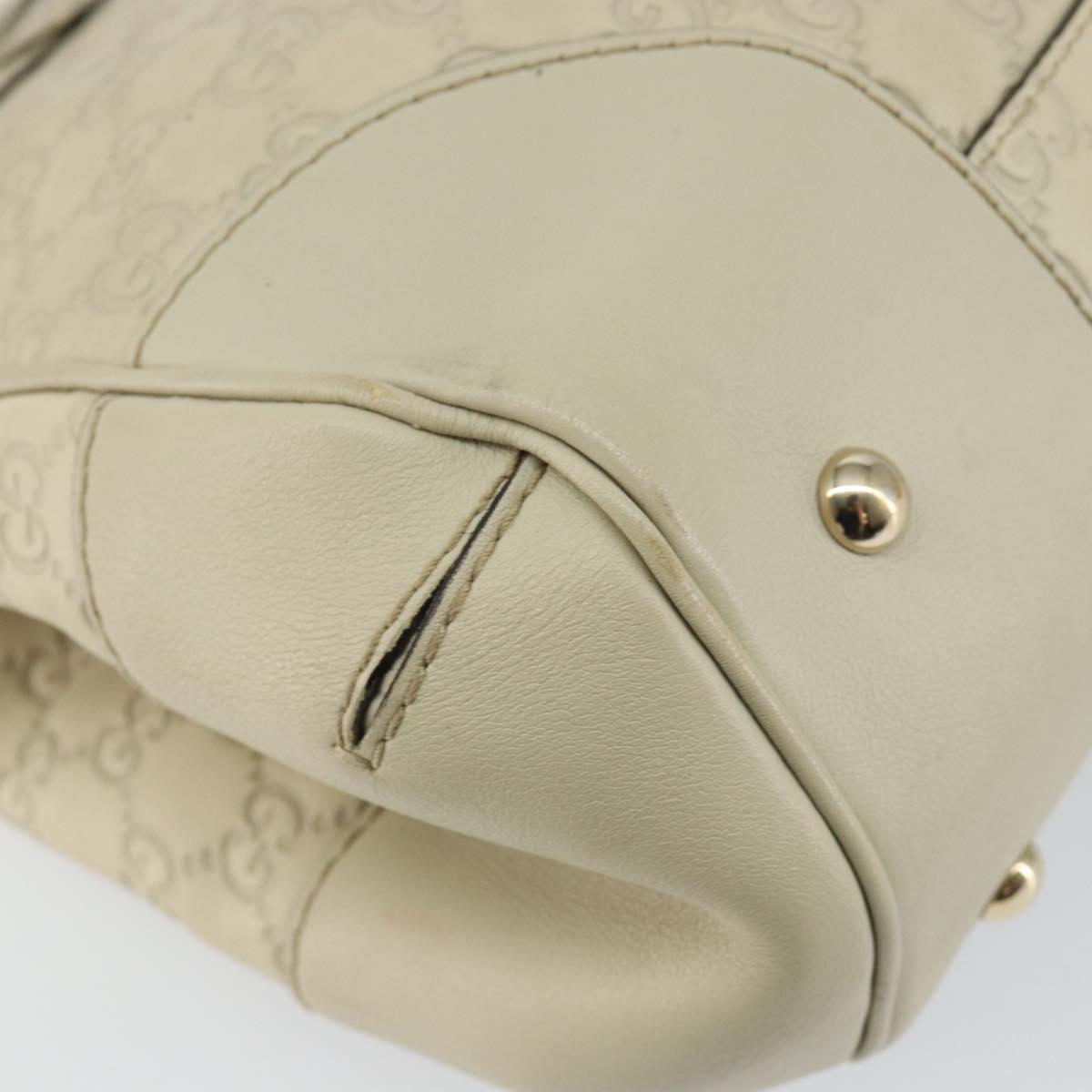 GUCCI GG Canvas Guccissima Mayfair Bag Leather Ivory Gold 257063 Auth 144274